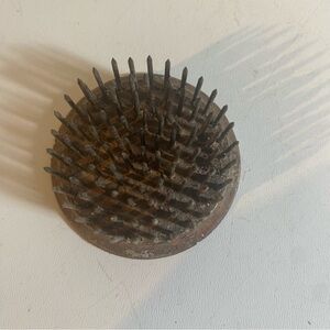 Vintage Rustic Spiked Metal Ikebana Flower Arrangement Flower Frogs 1.75”